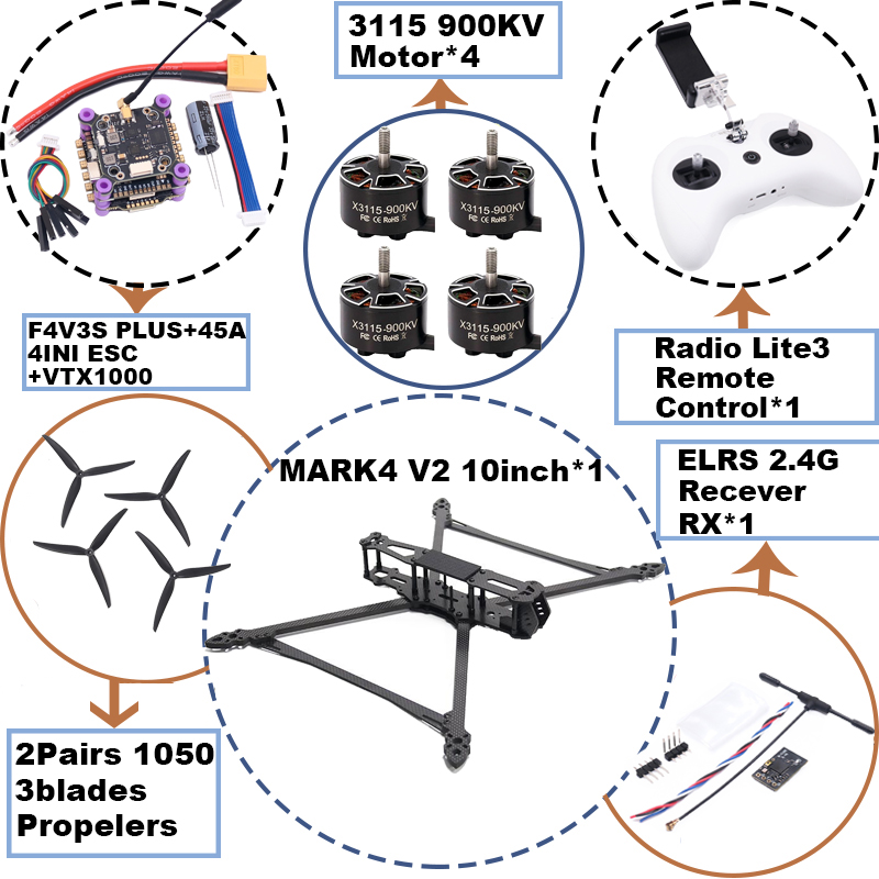 MARK4 V2 10inch F4V3S/F4V3S PL - огляд і ціна Radiomaster Ranger 2.4Ghz Elrs Module