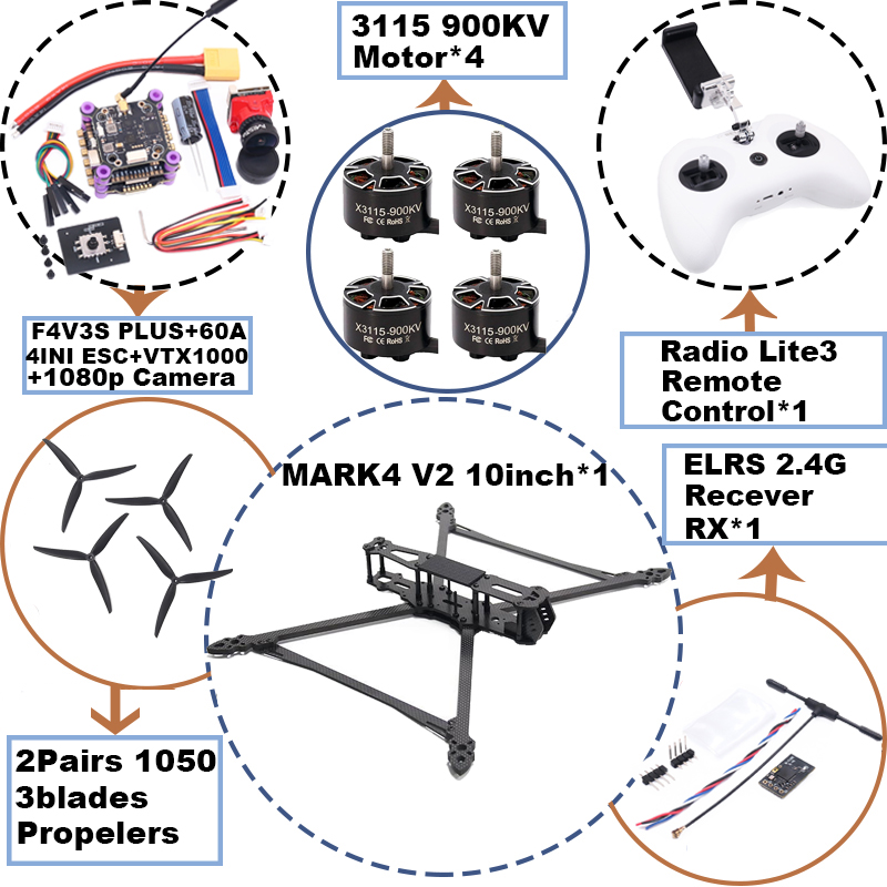 MARK4 V2 10inch F4V3S/F4V3S PL - огляд і ціна Radiomaster Ranger 2.4Ghz Elrs Module